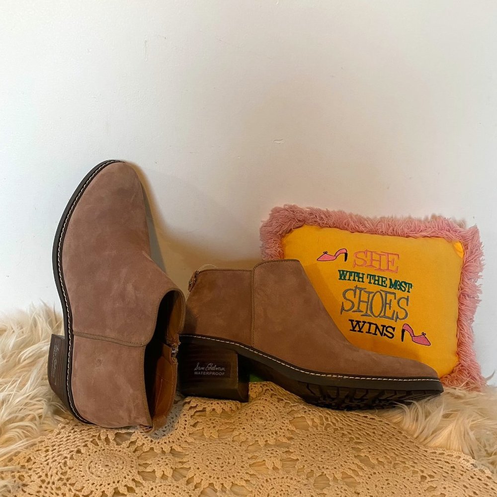 Sam Edelman Taupe Suede Ankle Booties
